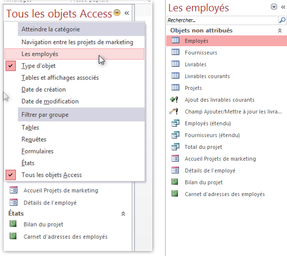 Créer une base de données Access