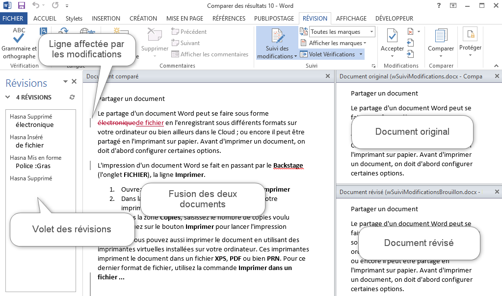 Activer le suivi des modifications