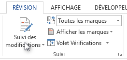 Activer le suivi des modifications