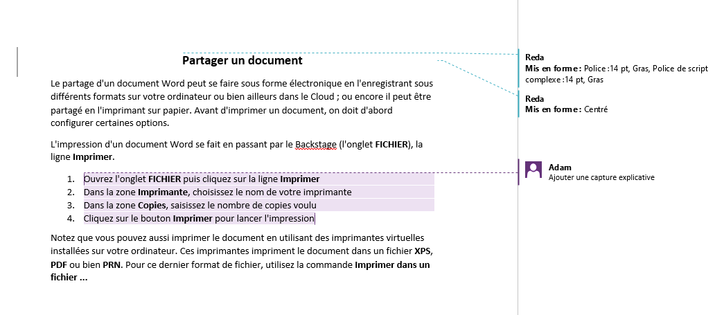 Activer le suivi des modifications