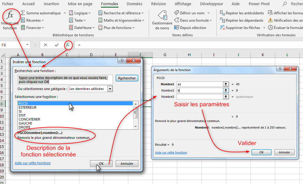 Fonctions Excel