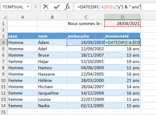 Excel, Les Dates et les Heures