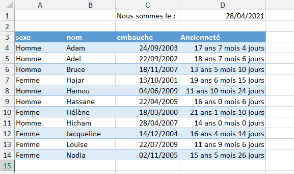 Excel, Les Dates et les Heures