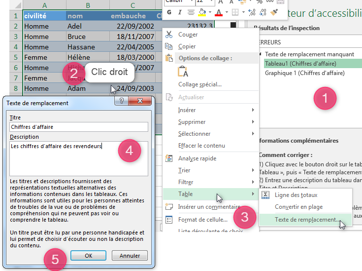 Excel, Accessibilité et Internationalisation