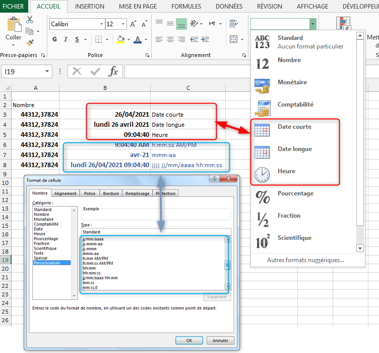 Excel, Les Dates et les Heures