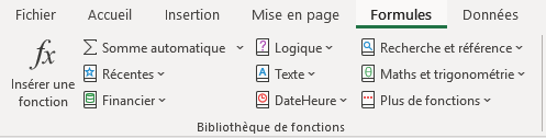 Fonctions Excel