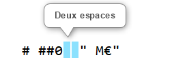 Excel, Ajouter deux espaces pour diviser l'affichage par 1 000 000.