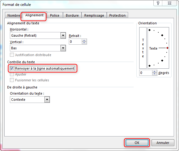 Formater le contenu d'une feuille Excel