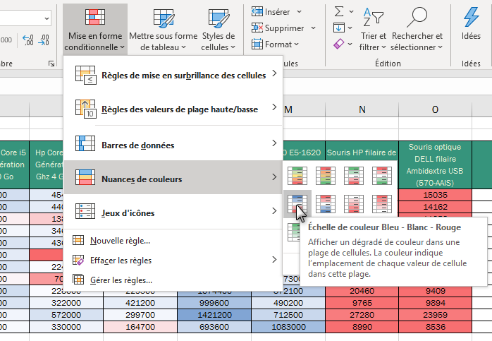 Regrouper les lignes et les colonnes