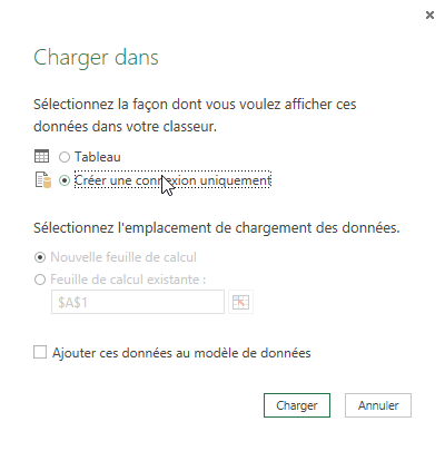 Excel, Récupérer les données à partir d'un classeur