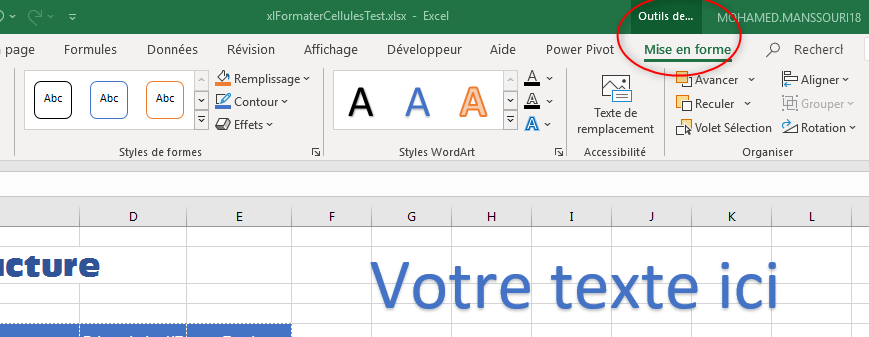 Formater le contenu d'une feuille Excel