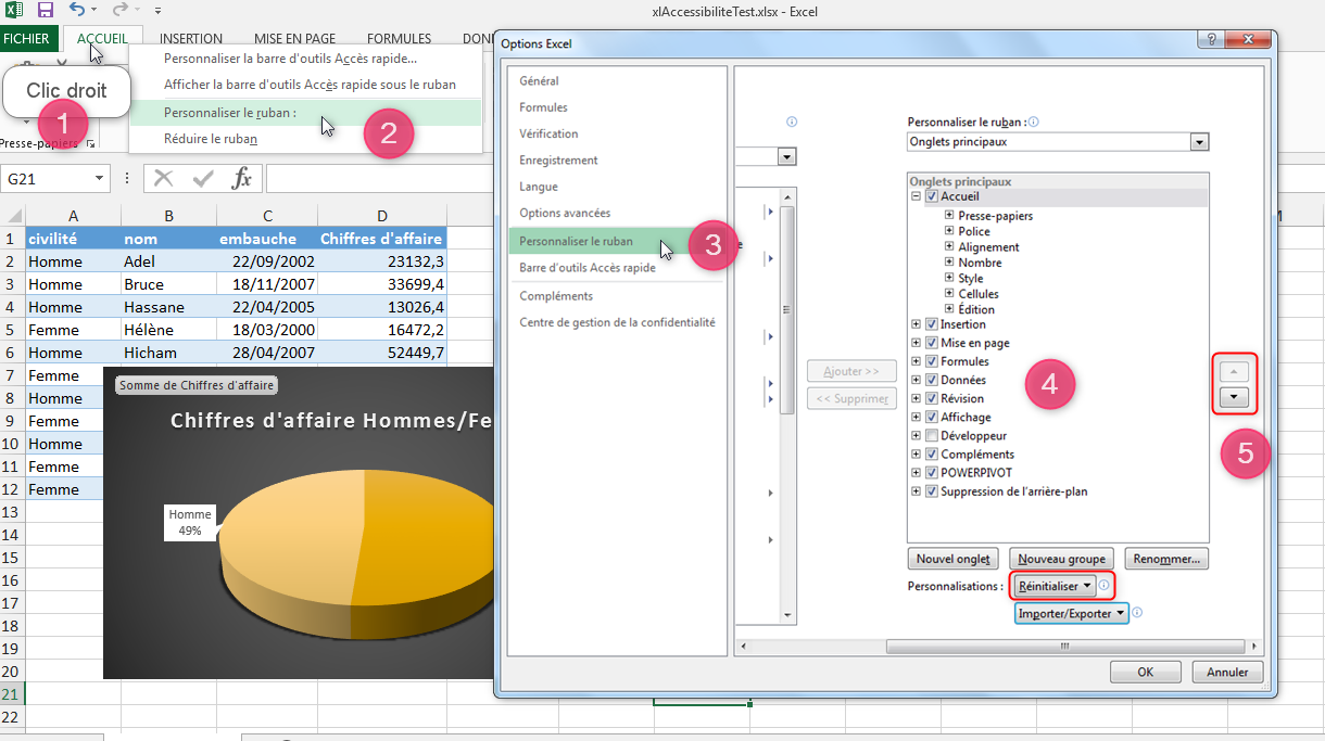 Excel, Accessibilité et Internationalisation