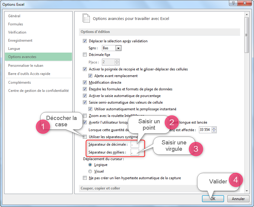 Excel, Accessibilité et Internationalisation