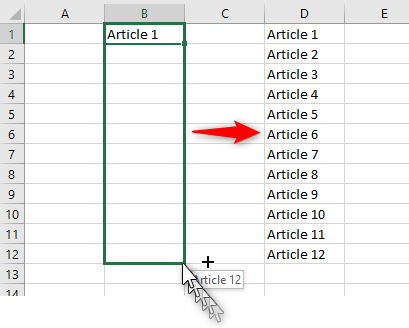 Excel, Créer une série alphanumérique.