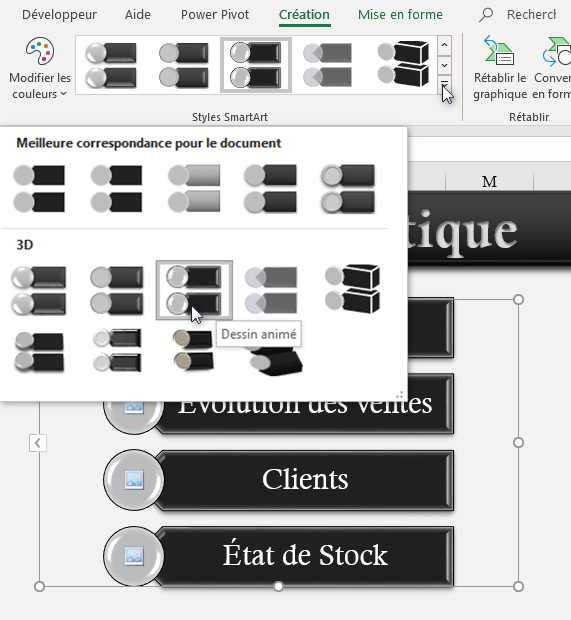 Insertion et formatage d'objets