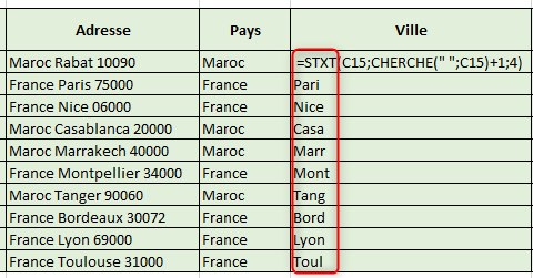 Les fonctions Textes Excel