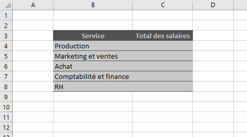 Excel, Tableau pour créer des liens