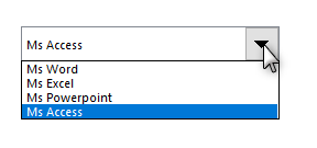 Excel, Une zone de liste déroulante.