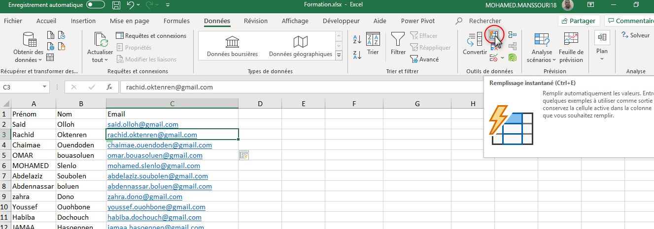 Excel, importer des données