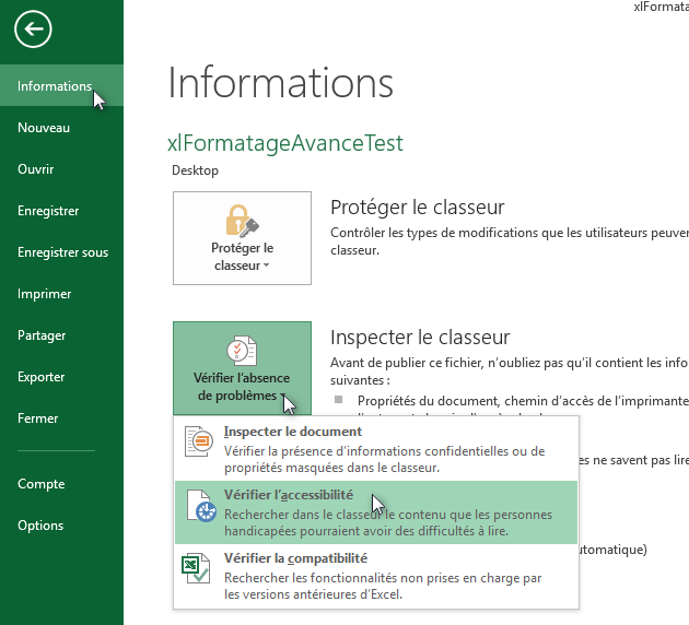 Excel, Accessibilité et Internationalisation