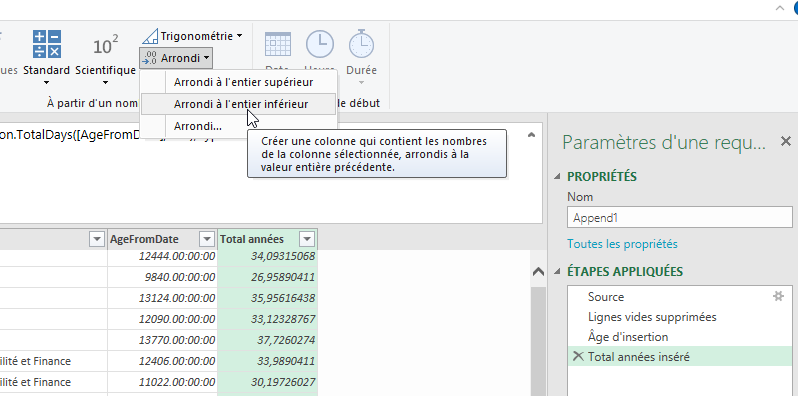 Excel, Arrondir des nombre sous Power Query