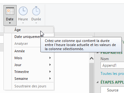 Excel, La commande Âge pour calculer la différence entre la date du jour et une date antérieure